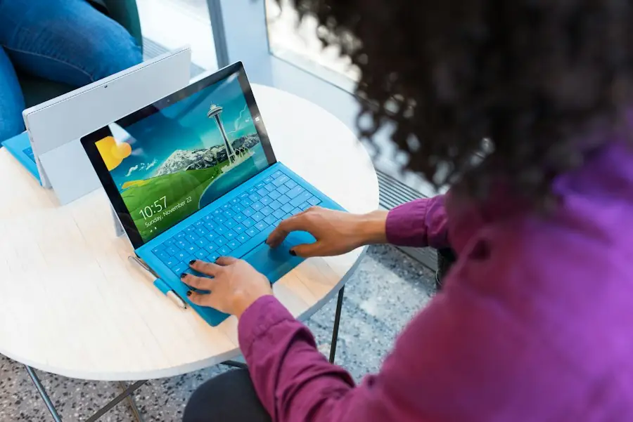 Person using a tablet on a sofa